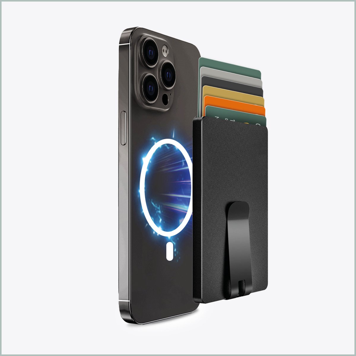 Valenta - Pasjeshouder MagSafe Uitschuifbaar - Met Geld clip