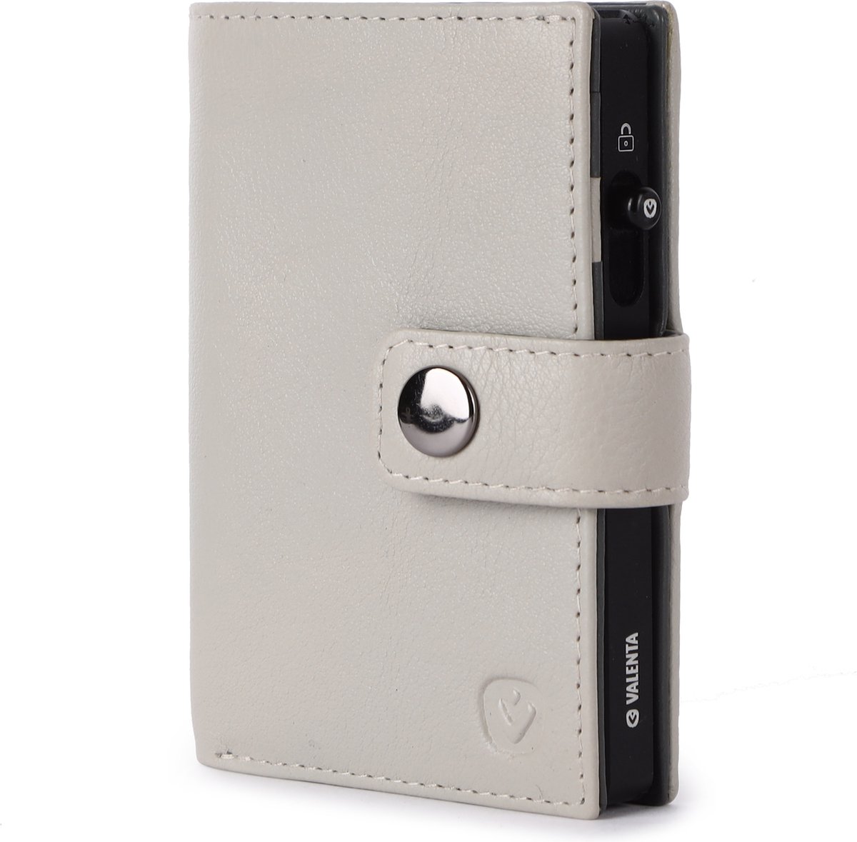 Valenta 2-in-1 MagSafe Portemonnee - Echt Leer - Crème / Zwart