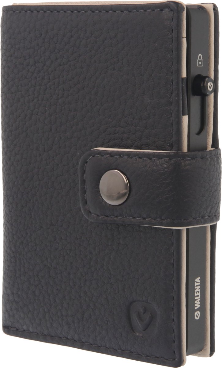 Valenta 2-in-1 MagSafe Portemonnee - Echt Leer - Blauw / Zwart