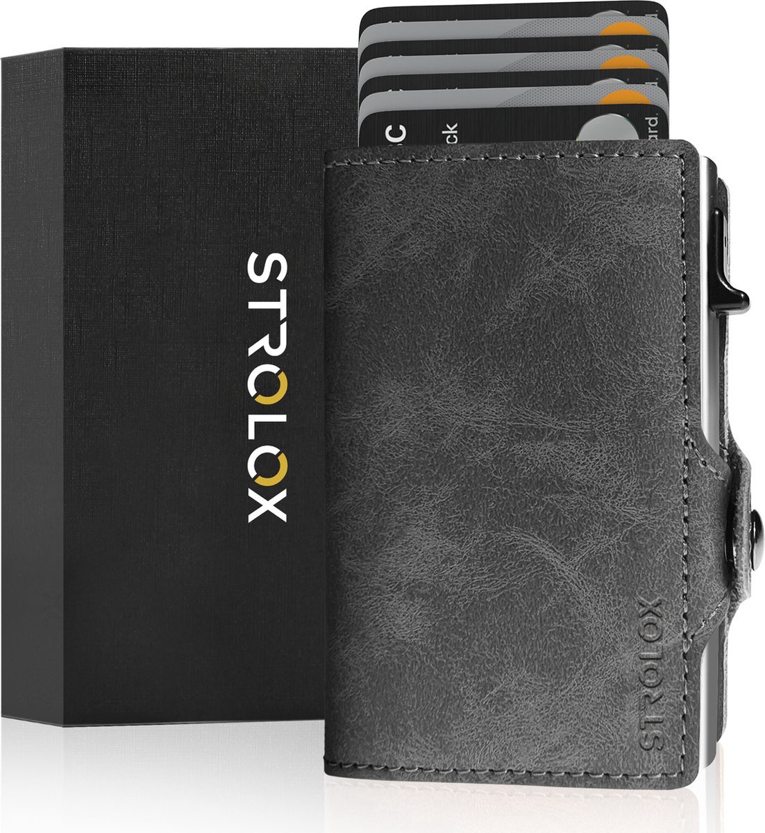 Strolox® Pasjeshouder Luxe Portemonnee Grijs - Creditcardhouder 11 pasjes +
