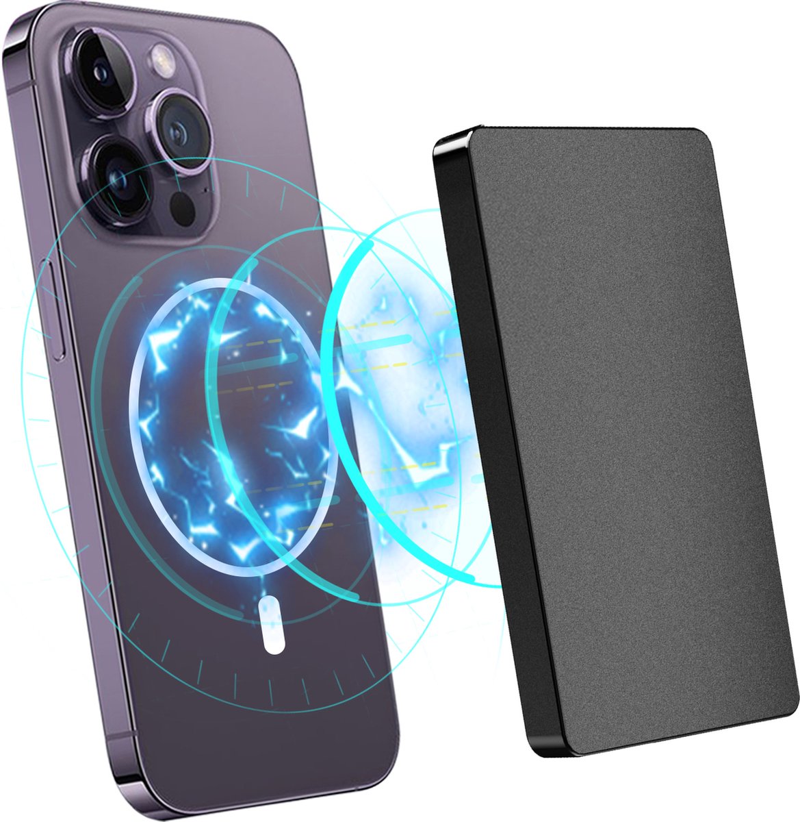 Valenta - Pasjeshouder MagSafe Uitschuifbaar - Donkergrijs