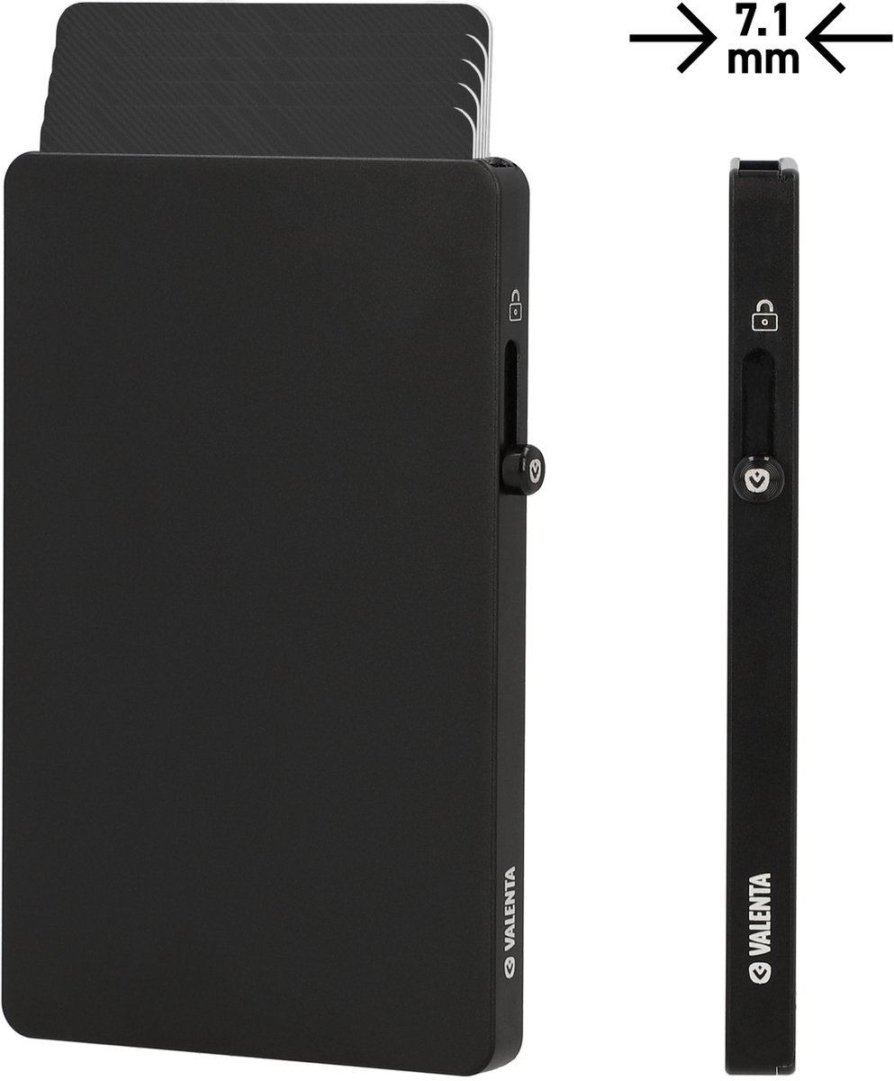 Valenta - Ultradunne Pasjeshouder MagSafe Uitschuifbaar - Zwart
