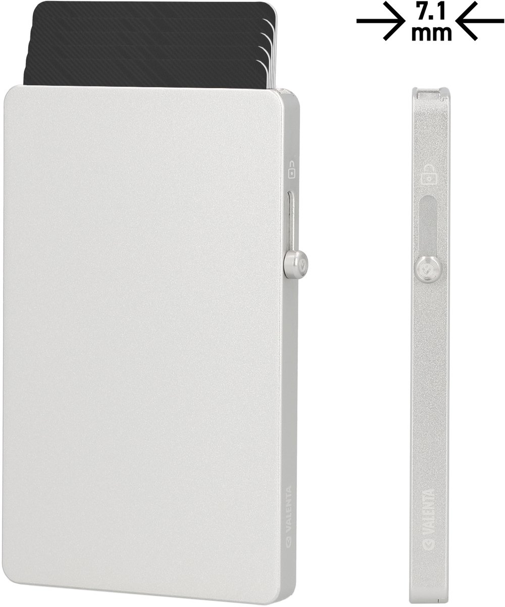 Valenta - Ultradunne Pasjeshouder MagSafe Uitschuifbaar - Zilver