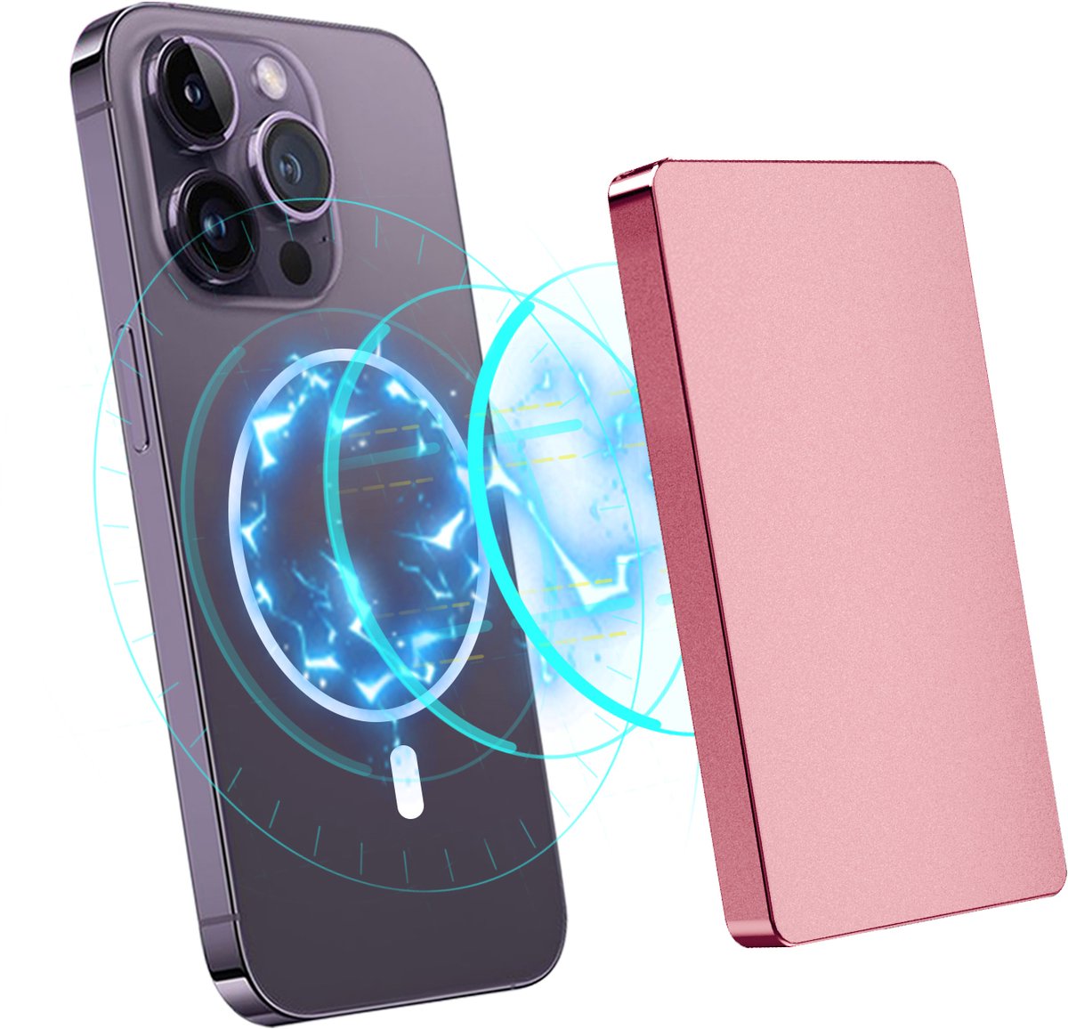 Valenta - Pasjeshouder MagSafe Uitschuifbaar - Licht Roze