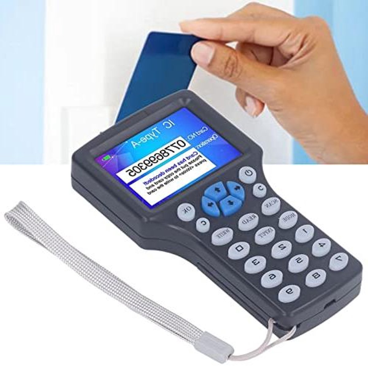 Allecto plus - Zwarte NFC-kaartlezer met UID-sleutelhanger, 2,8 Inch