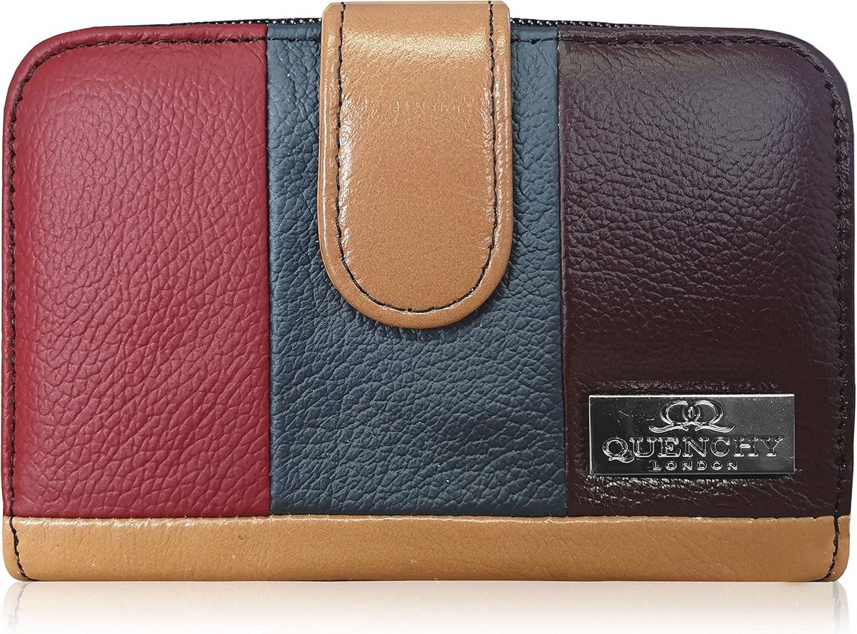 Dames portemonnee van echt leer met RFID en NFC blokkering, multifunctioneel en