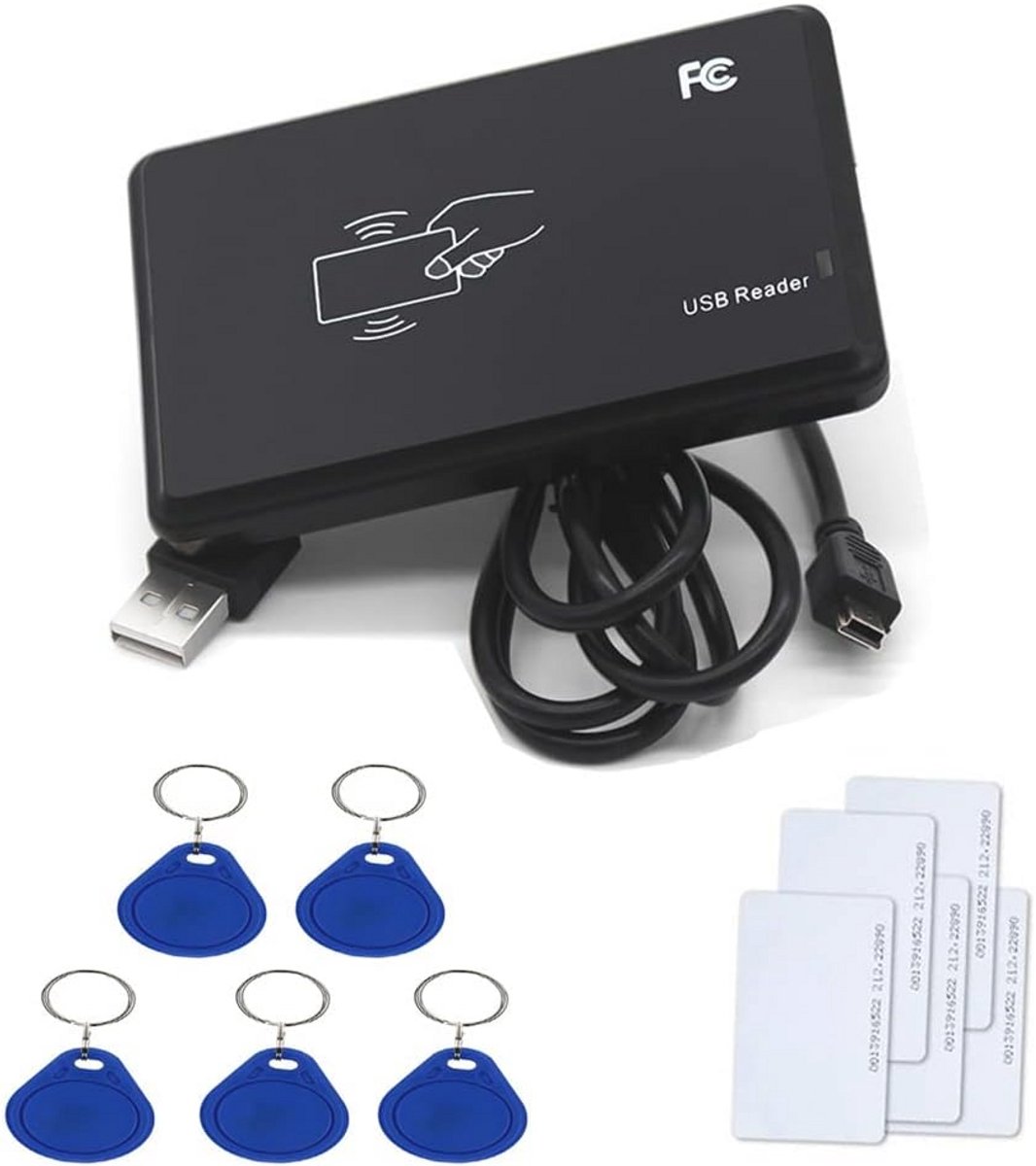 Contactloze USB IC-kaartlezer met NFC Sleutelhangers en RFID Kaarten