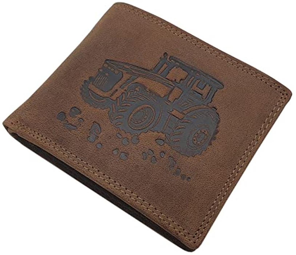 Klassieke buffel leren portemonnee met RFID- en NFC-bescherming