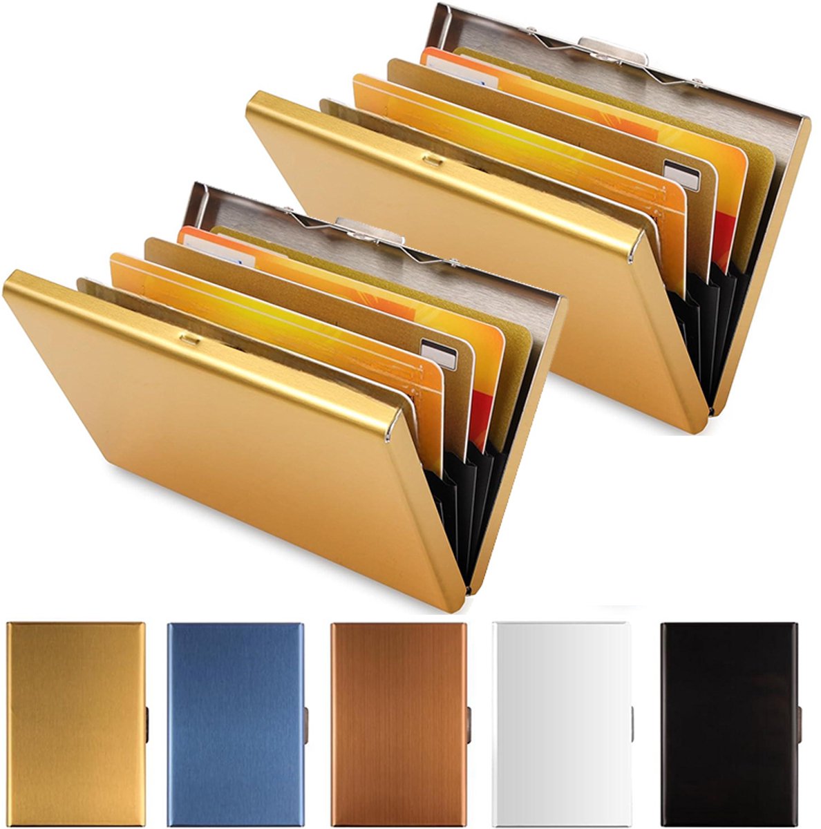 Creditcardhouder, 2 stuks RFID-blokkerende creditcardhouder van aluminium,