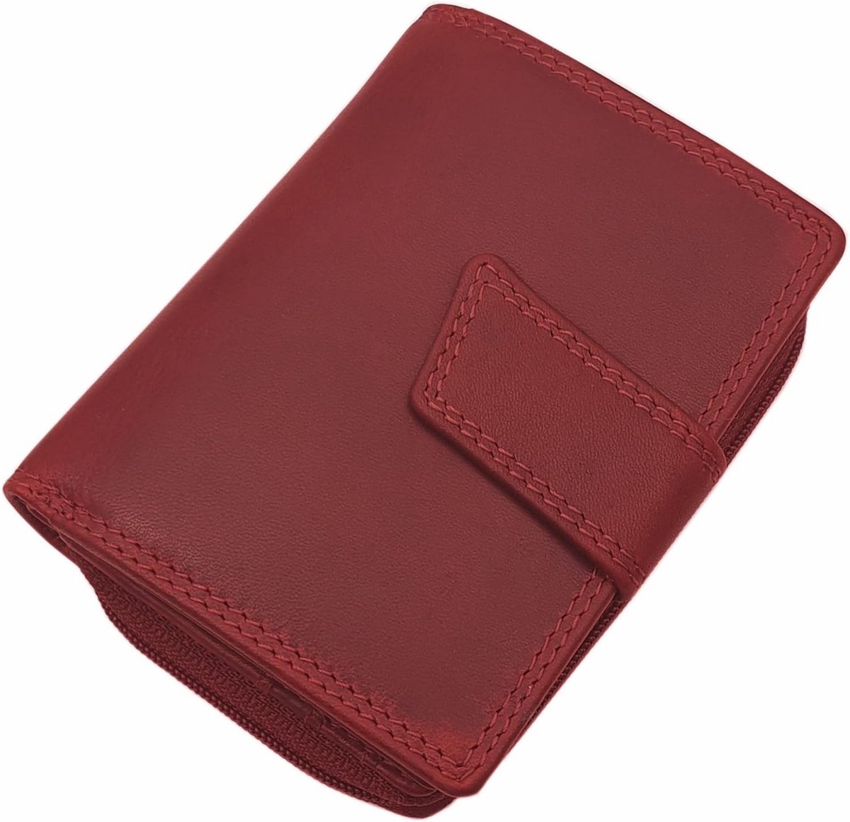 Staande Damesportemonnee van Echt Rundleer met RFID/NFC Bescherming en