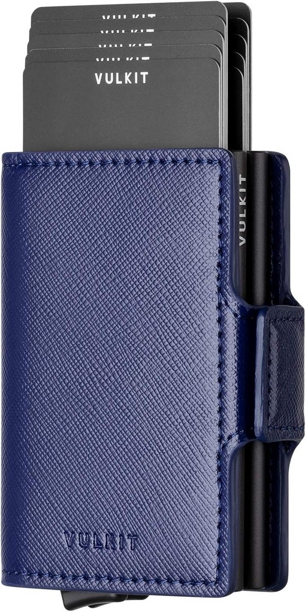 Slank Leren Kaartenetui Heren met 10 Vakken en RFID NFC Bescherming