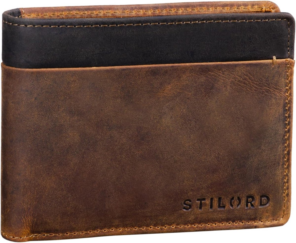 Leren Portemonnee Heren met RFID en NFC Beveiliging - Vintage Pasjeshouder